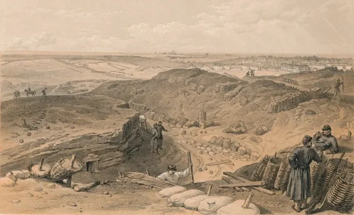 Framed Print : Ditch of the Malakoff, Battery Gervais, and Rear of Redan, 1856. Artist: Thomas Picken Framed Print : Ditch of the Malakoff, Battery Gervais, and Rear of Redan, 1856. Artist: Thomas Picken