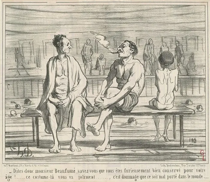 Framed Print : Dites donc, monsieur Beaufumé... 19th century. Creator: Honore Daumier
