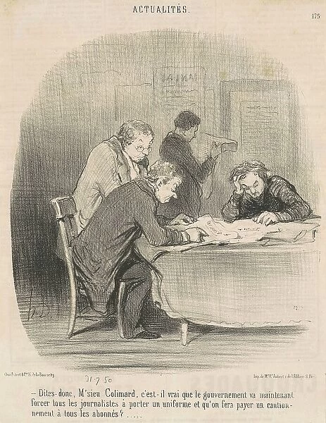 Dites donc, M'sieu Colimard... 19th century. Creator: Honore Daumier