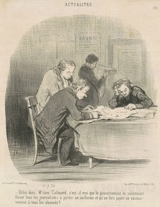 Framed Print : Dites donc, M'sieu Colimard... 19th century. Creator: Honore Daumier Framed Print : Dites donc, M'sieu Colimard... 19th century. Creator: Honore Daumier