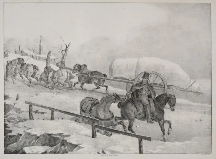 Framed Print : Four Diverse Subjects: Wagon climbing a Hill. Creator: Theodore Gericault (French Framed Print : Four Diverse Subjects: Wagon climbing a Hill. Creator: Theodore Gericault (French