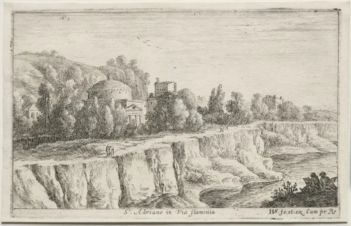 Framed Print : Diverse Views in and around Rome: St. Adriano in Via Flaminia, 1653 Framed Print : Diverse Views in and around Rome: St. Adriano in Via Flaminia, 1653