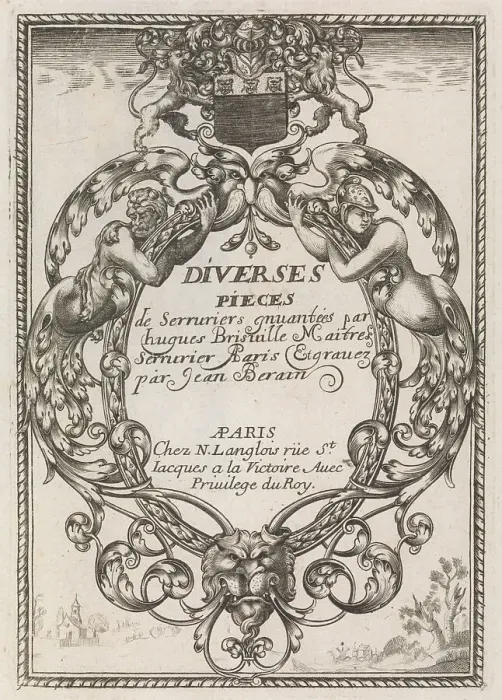 Framed Print : Diverses Pieces de Serruriers, ca. 1663. Creator: Jean Berain Framed Print : Diverses Pieces de Serruriers, ca. 1663. Creator: Jean Berain