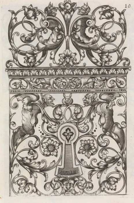 Framed Print : Diverses Pieces de Serruriers, page 11 (recto), ca. 1663. Creator: Jean Berain Framed Print : Diverses Pieces de Serruriers, page 11 (recto), ca. 1663. Creator: Jean Berain