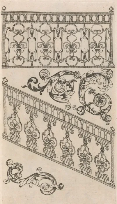Framed Print : Diverses Pieces de Serruriers, page 16 (recto), ca. 1663. Creator: Jean Berain Framed Print : Diverses Pieces de Serruriers, page 16 (recto), ca. 1663. Creator: Jean Berain