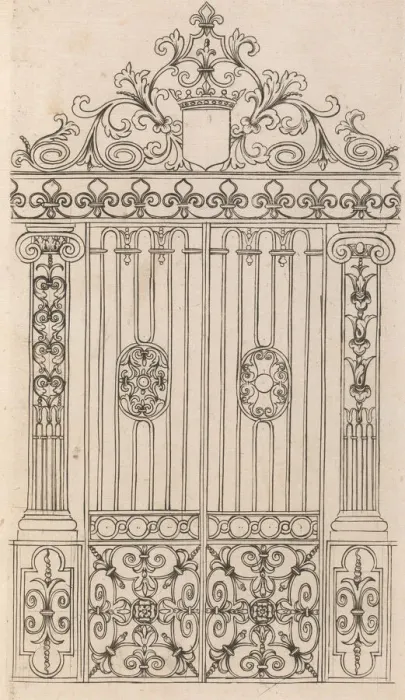 Framed Print : Diverses Pieces de Serruriers, page 17 (recto), ca. 1663. Creator: Jean Berain Framed Print : Diverses Pieces de Serruriers, page 17 (recto), ca. 1663. Creator: Jean Berain