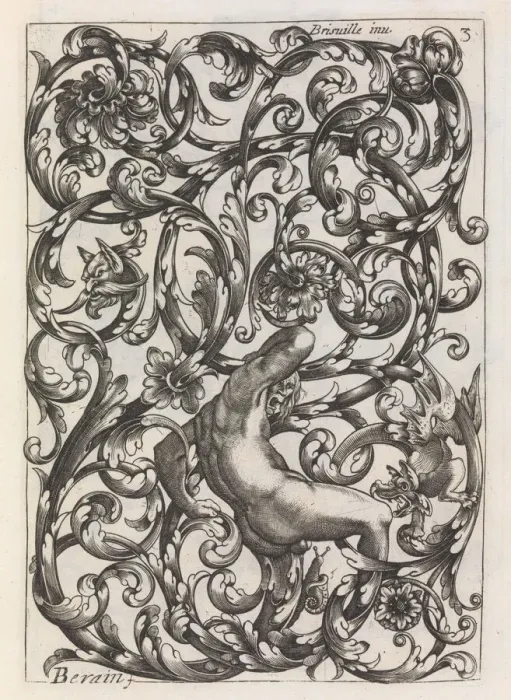 Framed Print : Diverses Pieces de Serruriers, page 4 (recto), ca. 1663. Creator: Jean Berain Framed Print : Diverses Pieces de Serruriers, page 4 (recto), ca. 1663. Creator: Jean Berain