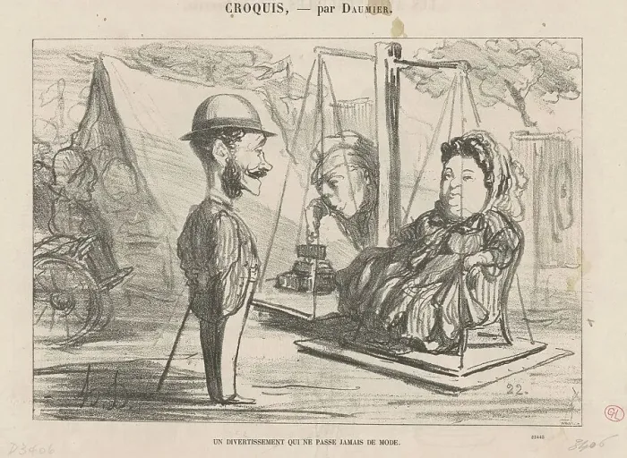 Framed Print : Un divertissement qui ne passe jamais de mode, 19th century. Creator: Honore Daumier Framed Print : Un divertissement qui ne passe jamais de mode, 19th century. Creator: Honore Daumier