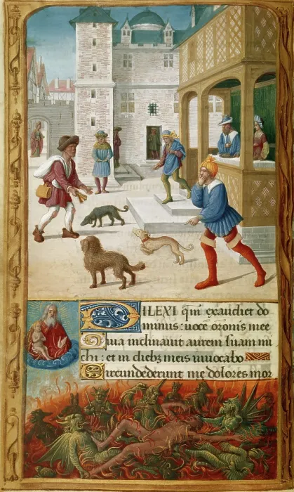 Framed Print : Dives and Lazarus, c1500. Creator: Jean Poyet Framed Print : Dives and Lazarus, c1500. Creator: Jean Poyet