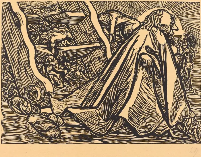 Framed Print : The Divine Beggar, 1921. Creator: Ernst Barlach Framed Print : The Divine Beggar, 1921. Creator: Ernst Barlach