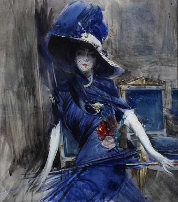 Framed Print : The Divine in Blue, c. 1905 Framed Print : The Divine in Blue, c. 1905