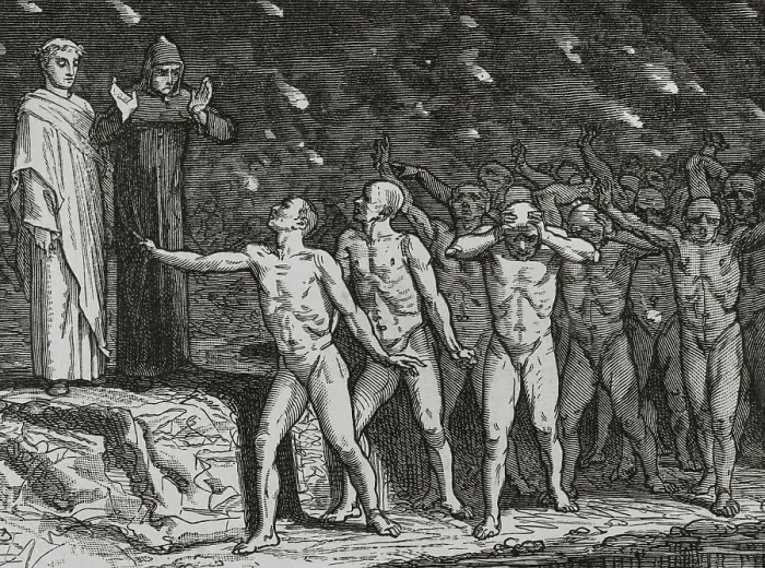 Framed Print : The Divine Comedy (1307-1321): Inferno (Hell), 1888. Creator: Jean Edouard Dargent Framed Print : The Divine Comedy (1307-1321): Inferno (Hell), 1888. Creator: Jean Edouard Dargent