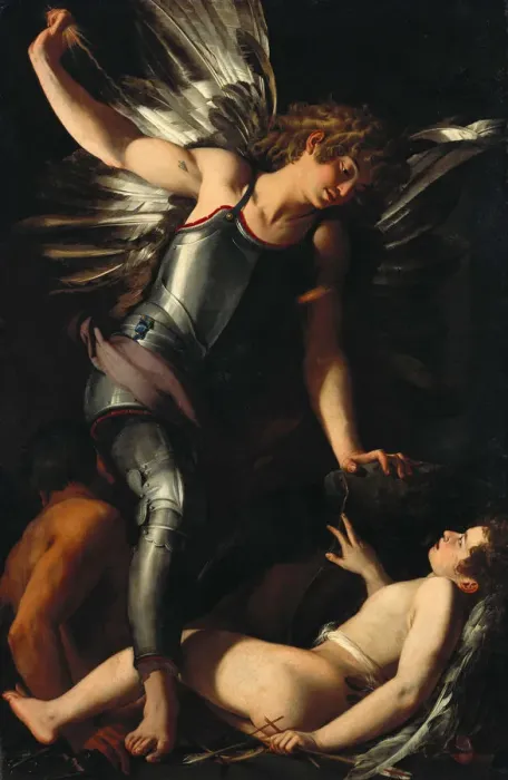 Framed Print : The Divine Eros Defeats the Earthly Eros, ca 1602. Artist: Baglione, Giovanni (1566-1643) Framed Print : The Divine Eros Defeats the Earthly Eros, ca 1602. Artist: Baglione, Giovanni (1566-1643)