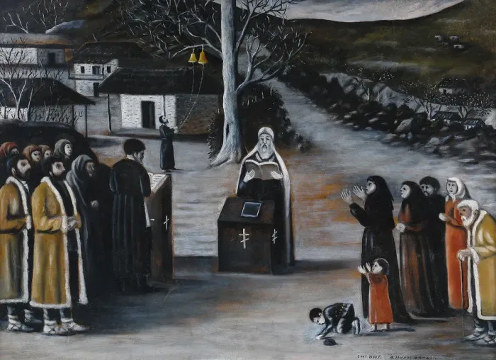 Framed Print : Divine Service in the Village Framed Print : Divine Service in the Village