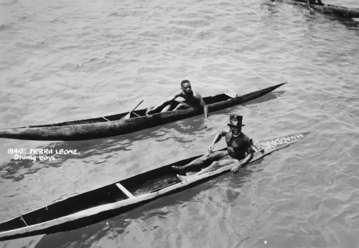 Framed Print : Diving boys, Sierra Leone, 20th century Framed Print : Diving boys, Sierra Leone, 20th century