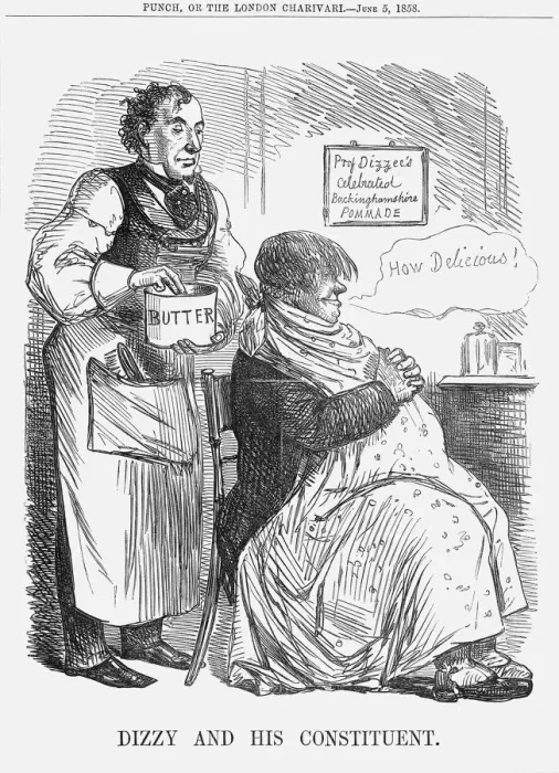 Framed Print : Dizzy and his Constituent. 1858 Framed Print : Dizzy and his Constituent. 1858