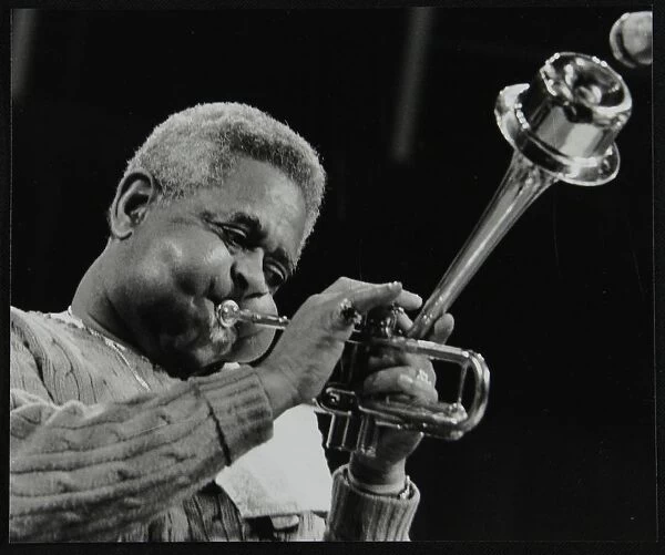 Dizzy Gillespie performing with the Royal Philharmonic Orchestra, Royal Festival Hall, London, 1985