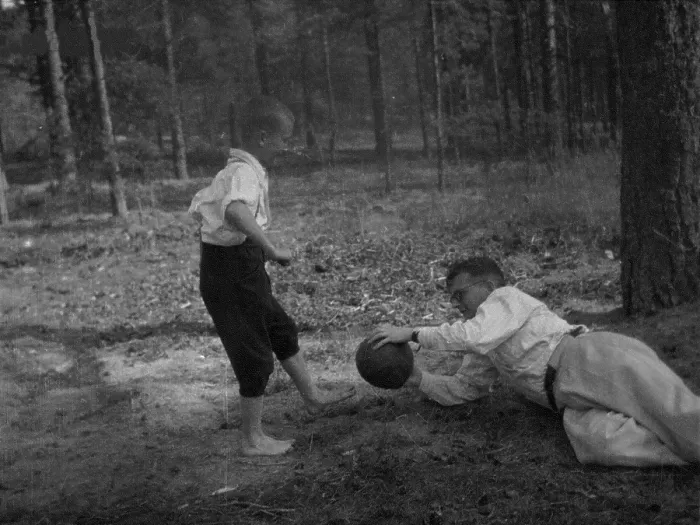Framed Print : Dmitri Shostakovich plays football with his son Maxim in Komarovo, 1947. Creator: Varzar Shostakovich, Nina Vasilyevna (1909-1954) Framed Print : Dmitri Shostakovich plays football with his son Maxim in Komarovo, 1947. Creator: Varzar Shostakovich, Nina Vasilyevna (1909-1954)