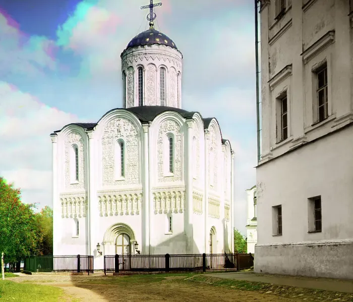 Framed Print : Dmitrievsky Cathedral, Vladimir, 1911. Creator: Sergey Mikhaylovich Prokudin-Gorsky Framed Print : Dmitrievsky Cathedral, Vladimir, 1911. Creator: Sergey Mikhaylovich Prokudin-Gorsky