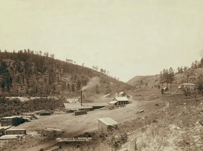 Framed Print : Dobbin's Mills, Black Hills, Dak, 1890. Creator: John C. H. Grabill Framed Print : Dobbin's Mills, Black Hills, Dak, 1890. Creator: John C. H. Grabill