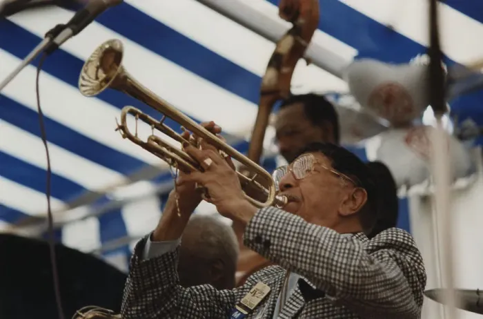 Framed Print : Doc Cheatham, Edinburgh Jazz Festival, 1988. Creator: Brian Foskett Framed Print : Doc Cheatham, Edinburgh Jazz Festival, 1988. Creator: Brian Foskett