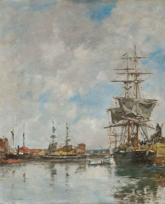 Framed Print : The Dock of Deauville, 1891. Creator: Eugene Boudin (French, 1824-1898) Framed Print : The Dock of Deauville, 1891. Creator: Eugene Boudin (French, 1824-1898)