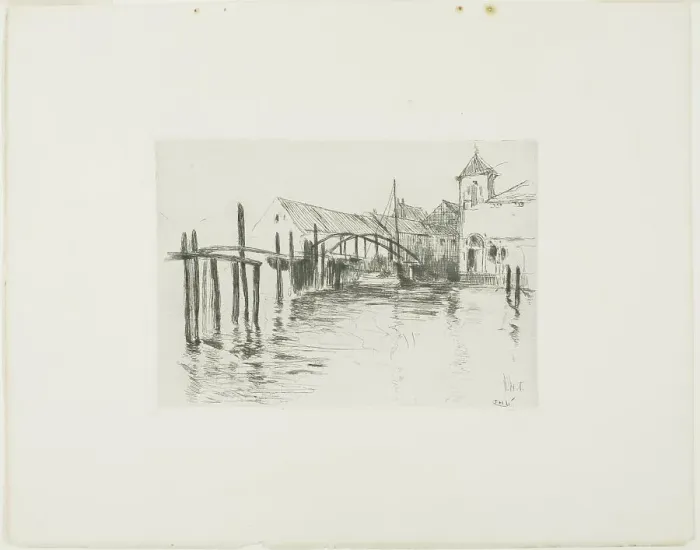 Framed Print : Dock at Newport, 1893. Creator: John Henry Twachtman Framed Print : Dock at Newport, 1893. Creator: John Henry Twachtman