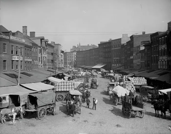 Framed Print : Dock Street, Philadelphia, Pa. c1908. Creator: Unknown Framed Print : Dock Street, Philadelphia, Pa. c1908. Creator: Unknown