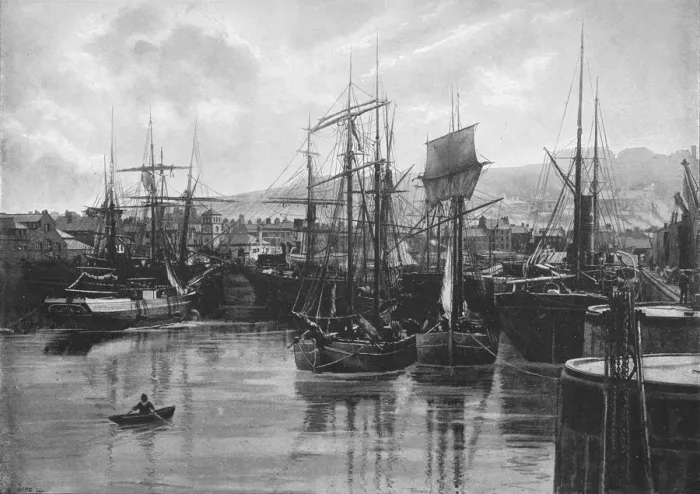 Framed Print : The Docks, Whitehaven, c1896. Artist: Poulton & Co Framed Print : The Docks, Whitehaven, c1896. Artist: Poulton & Co