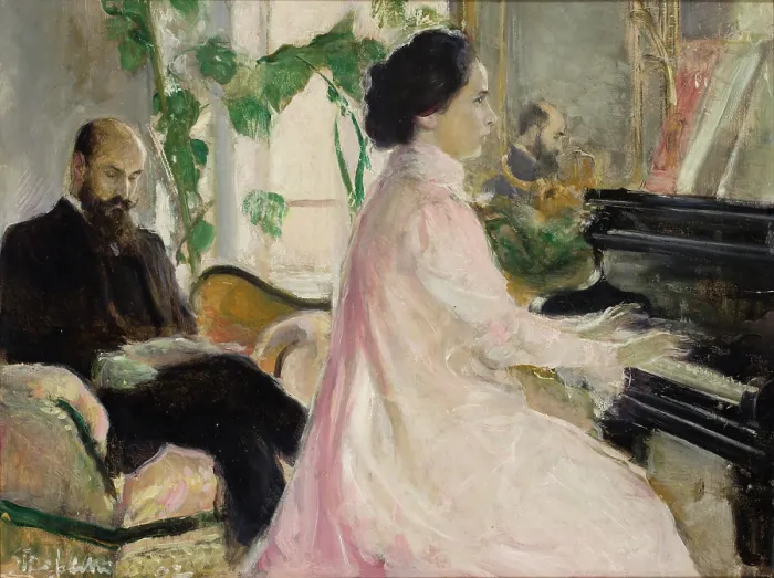 Framed Print : Doctor Dwernicki with His Wife at the Piano, 1902. Creator: Stanislaw Debicki Framed Print : Doctor Dwernicki with His Wife at the Piano, 1902. Creator: Stanislaw Debicki