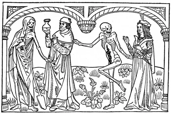 Framed Print : The Doctor and the Lover with their dead Selves, 1485 (1964) Framed Print : The Doctor and the Lover with their dead Selves, 1485 (1964)