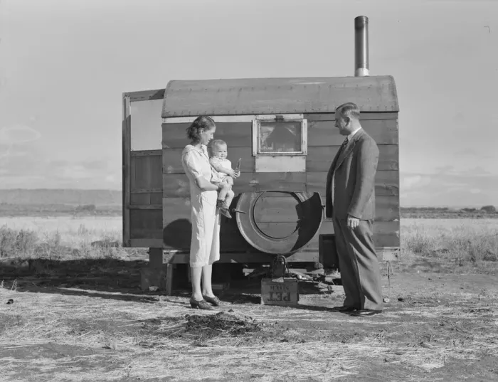 Framed Print : The doctor reassures the mother after having seen the sick... Merrill, Klamath County, Oregon, 1939 Creator: Dorothea Lange Framed Print : The doctor reassures the mother after having seen the sick... Merrill, Klamath County, Oregon, 1939 Creator: Dorothea Lange
