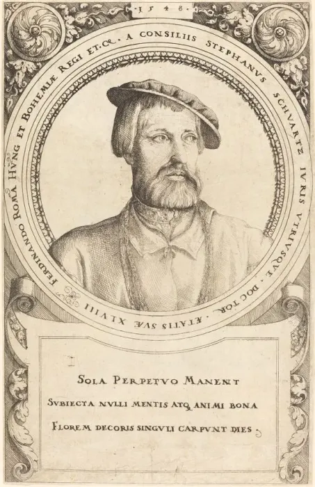 Framed Print : Doctor Stephen Schwartz, 1548. Creator: Augustin Hirschvogel Framed Print : Doctor Stephen Schwartz, 1548. Creator: Augustin Hirschvogel