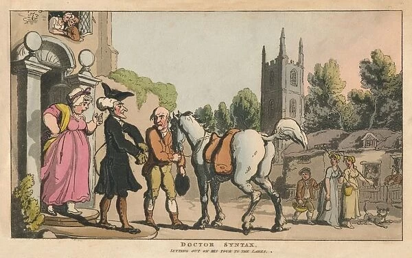 Doctor Syntax, Setting out on His Tour to the Lakes, 1820. Artist: Thomas Rowlandson