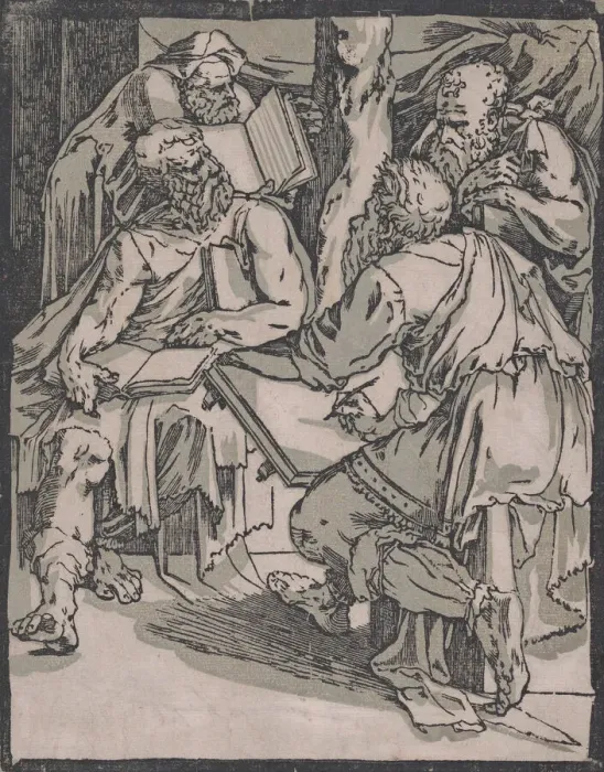 Framed Print : Four Doctors of the Church, ca. 1540-1550. Creator: Domenico Beccafumi Framed Print : Four Doctors of the Church, ca. 1540-1550. Creator: Domenico Beccafumi