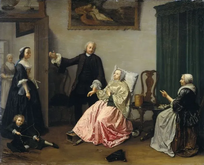 Framed Print : Doctor's Visit, 1750-1760. Creator: Elisabeth Geertruida Wassenbergh Framed Print : Doctor's Visit, 1750-1760. Creator: Elisabeth Geertruida Wassenbergh