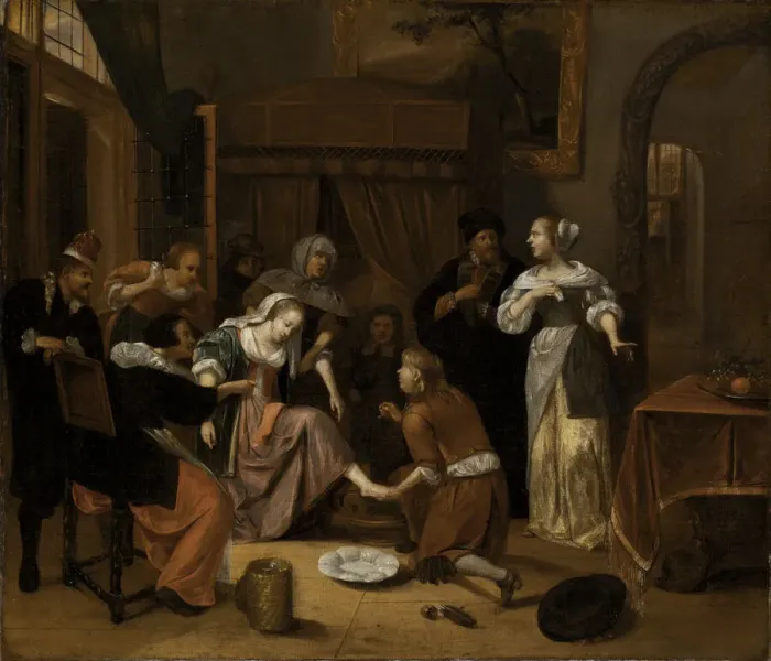 Framed Print : The Doctors Visit, 17th century. Creator: Unknown Framed Print : The Doctors Visit, 17th century. Creator: Unknown