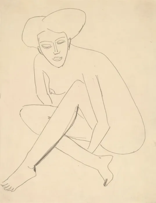 Framed Print : Dodo Seated, 1910. Creator: Ernst Kirchner Framed Print : Dodo Seated, 1910. Creator: Ernst Kirchner
