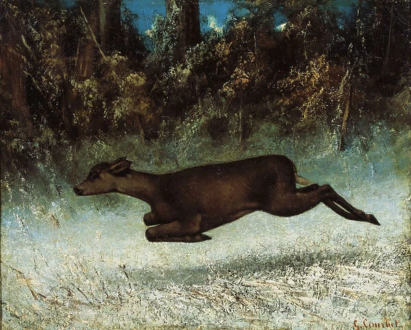 Doe Leaping, 19th century. Artist: Gustave Courbet