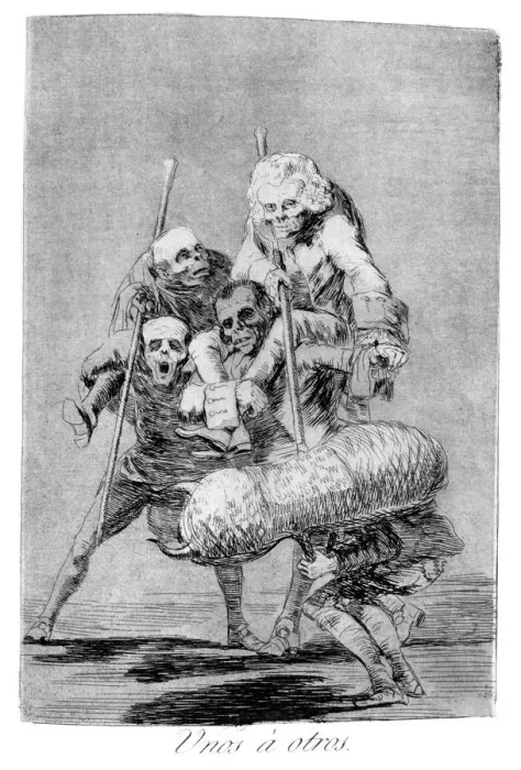 Framed Print : What one does to another, 1799. Artist: Francisco Goya Framed Print : What one does to another, 1799. Artist: Francisco Goya