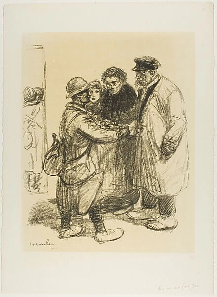 One Doesn t Get Used to It, 1915. Creator: Theophile Alexandre Steinlen