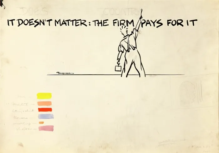 Framed Print : It doesn't matter the firm pays for it, British poster advocating fuel economy, WWII, c1939-c1945 Framed Print : It doesn't matter the firm pays for it, British poster advocating fuel economy, WWII, c1939-c1945