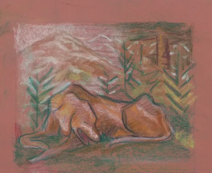 Framed Print : Dog in the forest, around 1937. Creator: Arnold Peter Weisz-Kubincan Framed Print : Dog in the forest, around 1937. Creator: Arnold Peter Weisz-Kubincan