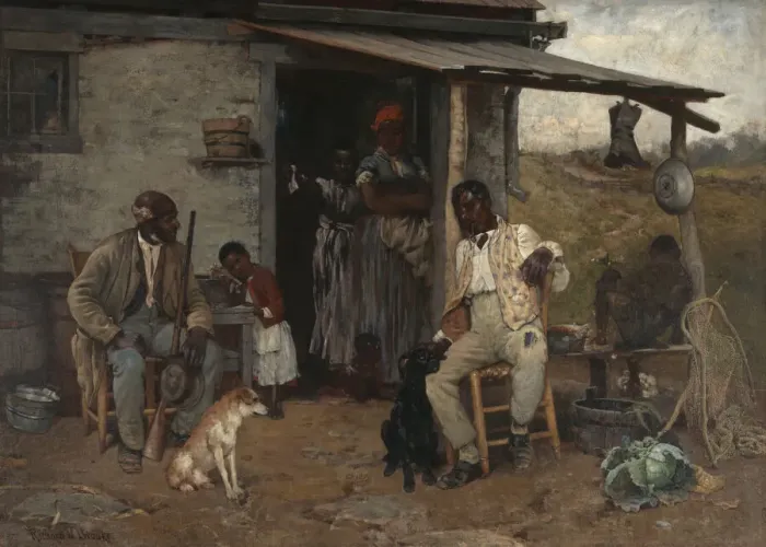 Framed Print : A Dog Swap, 1881. Creator: Richard Norris Brooke Framed Print : A Dog Swap, 1881. Creator: Richard Norris Brooke
