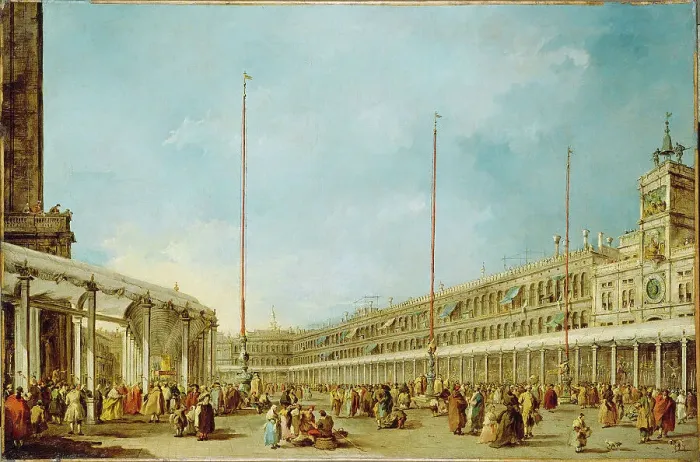 Framed Print : Doge Alvise IV Mocenigo in the Corpus Christi Procession in Piazza San Marco, ca 1775. Creator: Guardi, Francesco (1712-1793) Framed Print : Doge Alvise IV Mocenigo in the Corpus Christi Procession in Piazza San Marco, ca 1775. Creator: Guardi, Francesco (1712-1793)