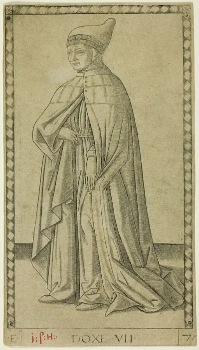 Framed Print : The Doge, plate seven from The Ranks and Conditions of Men, c.1465. Creator: Unknown Framed Print : The Doge, plate seven from The Ranks and Conditions of Men, c.1465. Creator: Unknown