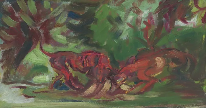 Framed Print : Dogs Fighting, 1940-1944. Creator: Arnold Peter Weisz-Kubincan Framed Print : Dogs Fighting, 1940-1944. Creator: Arnold Peter Weisz-Kubincan