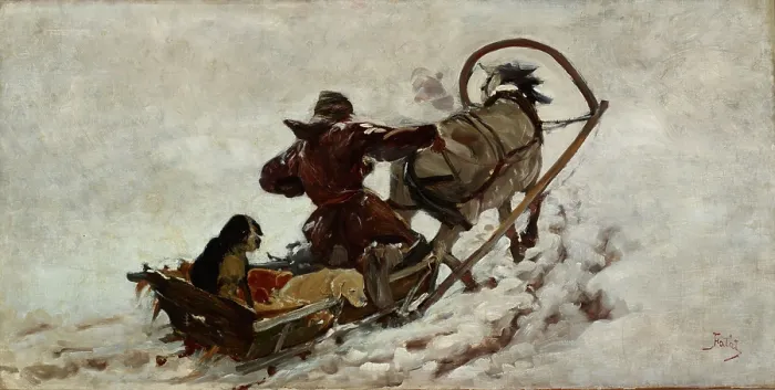 Framed Print : Dogs at a Hunt, c1886. Creator: Julian Falat Framed Print : Dogs at a Hunt, c1886. Creator: Julian Falat