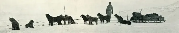 Framed Print : Dogs with Stores About to Leave Hut Point, c1911, (1913). Artist: Herbert Ponting Framed Print : Dogs with Stores About to Leave Hut Point, c1911, (1913). Artist: Herbert Ponting