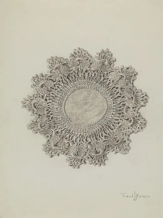 Framed Print : Doily, 1935 / 1942. Creator: Frank Nelson Framed Print : Doily, 1935 / 1942. Creator: Frank Nelson